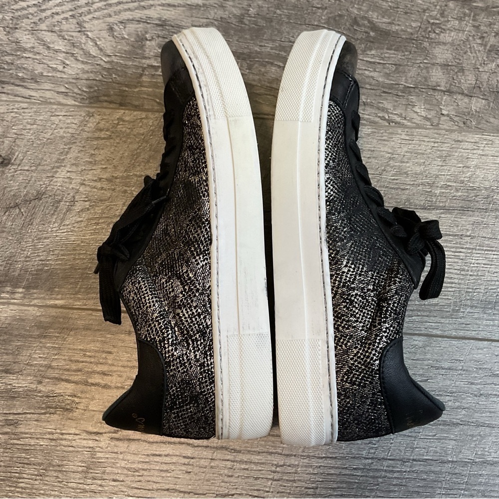 Nira Rubens Black Metallic Glitter Animal Print Sneakers Size 40 US 10 - Picture 6 of 8